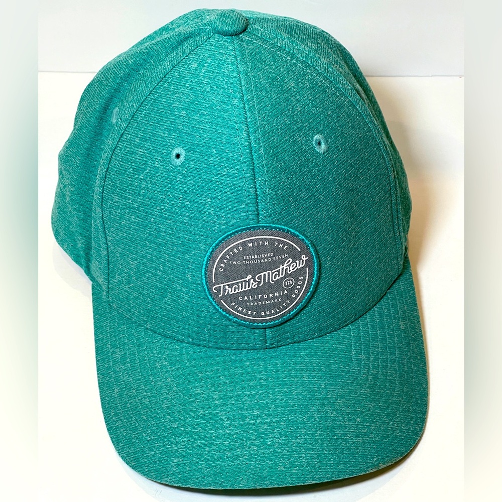 Travis Mathew FlexFit L/XL Teal Round Patch Hat